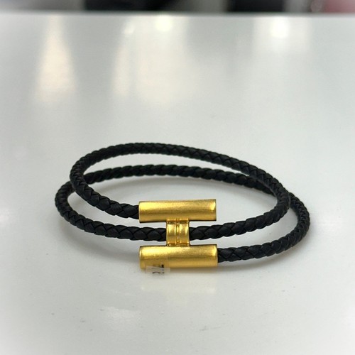 HERMÈS Hermes Bracciale Uomo Tunisi Cassaforte Oro Nero T5 136216533