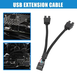 Motherboard Verlängerungskabel 9 polig USB 1 Buchse 2 Splitter Stecker Y D1K0 - Afbeelding 1 van 10