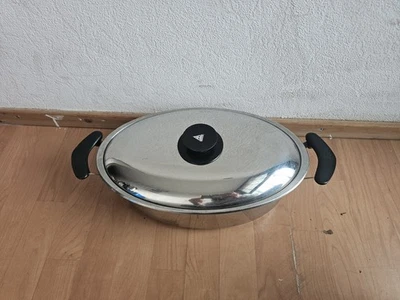 Ovale Edelstahl-Bräter von AMC Modell 734 – mit Deckel - Bild 1 von 4