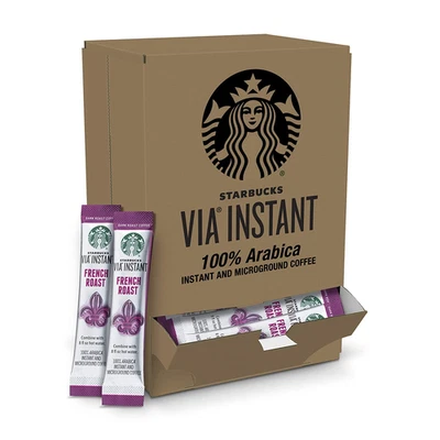 Starbucks via Instant Coffee Dark Roast Packets French 100% Arabica 50 Packets - Image 1 of 4