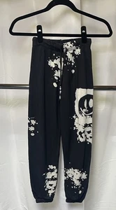 Flowers by Zoe girls Black & White splatter Sweatpants with beaded drawstring S - Picture 1 of 5