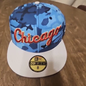 Chicago White Sox New Era 59 Fifty Sombrero Ajustado Azul/Camuflaje Talla 8 - Imagen 1 de 7