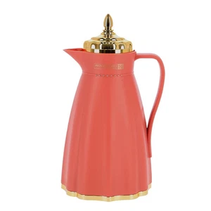 Glas Isolierkanne Thermoskanne 1L Thermo Airpot Heiß Kalt Getränk Camping Braun - Bild 1 von 8