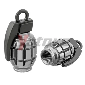 2pcs Tire Wheel Valve Stem Cap Set Metal Grenade Bomb Air Dust Cover Caps Trim-2 - Picture 1 of 3
