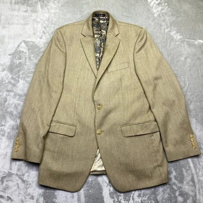 Ralph Lauren Men's Tan Herringbone Blazer Jacket Sport Coat Sz 38R Preppy - Image 1 of 4