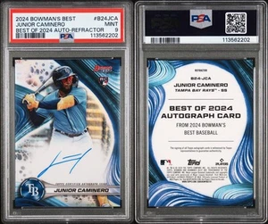 Junior Caminero 2024 Bowman's Best of 2024 Autograph Refractor Rookie PSA 9 - Imagen 1 de 3