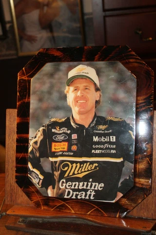 Vintage NASCAR Rusty Wallace Wood and Epoxy Plaque Cover
