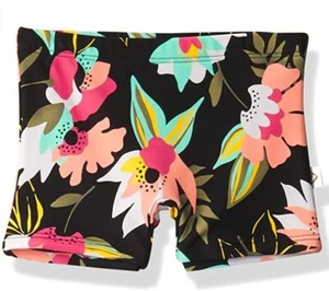 Kanu Surf Girls' Swimming Bottom UPF 50+"Boy Short Tropical Dance Black 16 - Picture 1 of 4