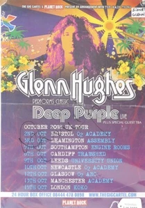 Póster de gira de conciertos autógrafo firmado de Deep Purple: Glenn Hughes 2018 - Imagen 1 de 1