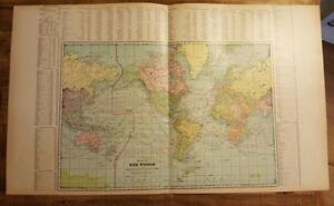 Antique MAP OF THE WORLD - Atlas Of Kalamazoo, Michigan - Ogle & Co. 1910