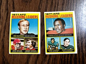 1971 AFC Receiving and Rushing leaders Card lot of 2 - Picture 1 of 2