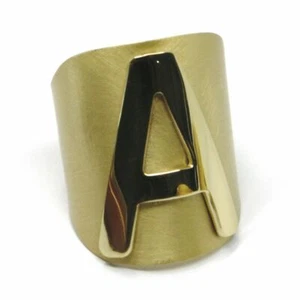 Anillo Aquaforte En Plata 925 Con Inicial A Letra A Dorado Hecho En Italia - Imagen 1 de 9