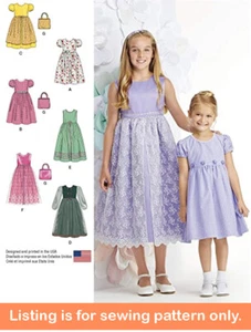 SEWING PATTERN - Sew Girl Clothes - Party Dress Flower Girl Easter Tween - 1184 - Picture 1 of 3
