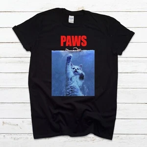T-Shirt Unisex Paws Cat T Shirt, Kitten Meow Parody Hipster T Shirt 466 - Picture 1 of 4