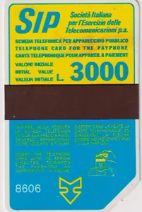 1 carta telefonica scheda SIP serie 8606 Pikappa Masate lire L 3000 giugno 1986 - Foto 1 di 2