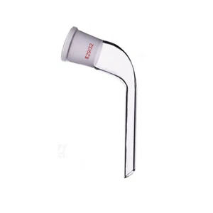 29/32 Glass Distilling Bent Adapter 105° Bend w/Socket Ground Joint Cowhorn Tube - Picture 1 of 1
