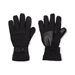 Herren Strick Bündchen Zwickel Ski Handschuhe Winter Outdoor Warm Isoliert-Schwarz-Medium - Bild 1 von 2