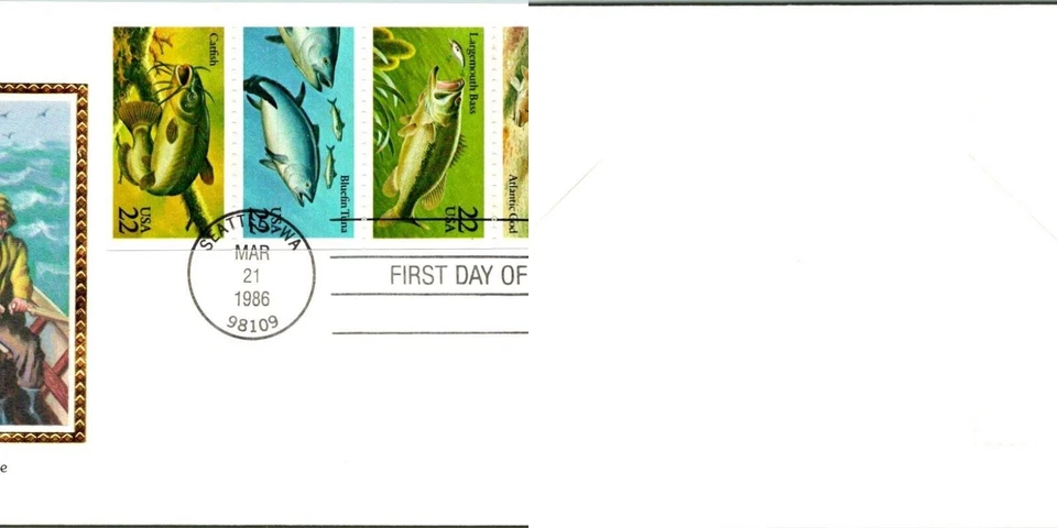 S00-1070, FISH, *COLORANO SILK FDC, 4''X7.5'' COVER, - Image 1 of 1