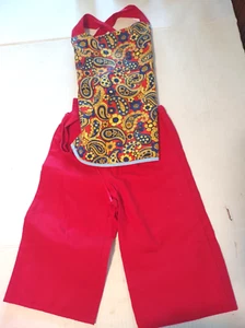 Handmade Girl 3T 2 Piece Halter Top Capri Style Pants Vintage Fabric NWOT Boho - Picture 1 of 14
