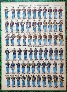  XIX ème - Musique Garde Rép Fanfare de Chasseurs à Pied Superbe Pl 40x29 N° 221 - Imagen 1 de 1