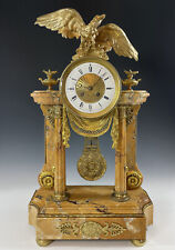 PORTIQUE AIGLE Kaminuhr Empire clock bronze horloge antique pendule uhren cartel