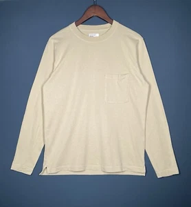 UNIVERSAL WORKS Mens Long Sleeve Pocket T Shirt | Beige | 100% Cotton | Small - Picture 1 of 13