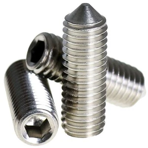 M3 ( 3mm ) A2 STAINLESS STEEL CONE POINT GRUB SCREWS HEX SOCKET SET SCREW DIN914 - Picture 1 of 1