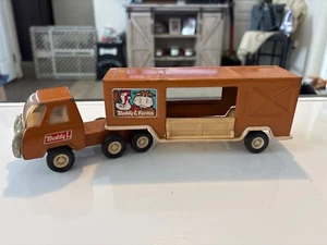 1970's BUDDY L Corp 10" "BUDDY L FARMS" Tractor/Trailer Truck Diecast Made Japan - Picture 1 of 1