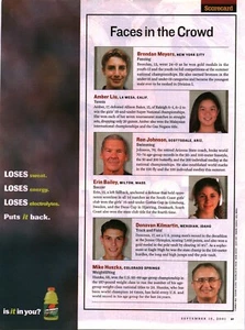 2001 VINTAGE SPORTS ILLUSTRATED FACES IN THE CROWD PAGE - AMBER LIU PRO TENNIS - Picture 1 of 1