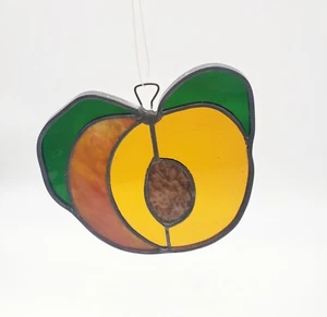 Stained Glass Peach Suncatcher Handmade Window Decoration - Picture 1 of 2
