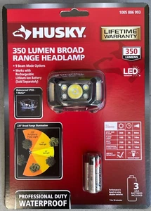 NUEVO HUSKY 350 LÚMENES 9 MODOS FARO LED RESISTENTE CON BATERÍAS AAA NUEVO - Imagen 1 de 2