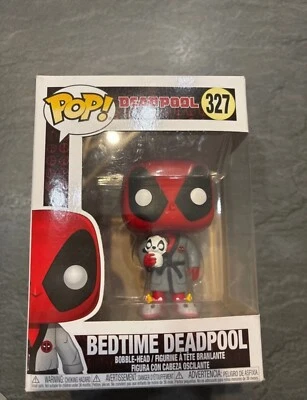 FUNKO POP~MARVEL DEADPOOL ~(327) ~BEDTIME DEADPOOL~BOBBLE VINYL~FIGURE 9CM~TOP~ - Immagine 1 di 3