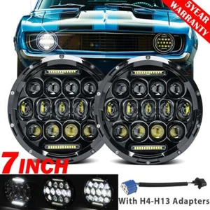 2x 7" LED Headlights DRL Hi/Lo Beam Projector Lamp for Chevrolet Camaro 1967-81 - Picture 1 of 12