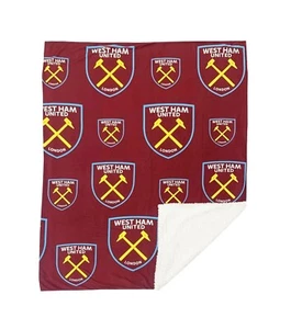 West Ham FC Sherpa Blanket Bed Sofa Throw Official Licensed Multi Gift - Picture 1 of 6