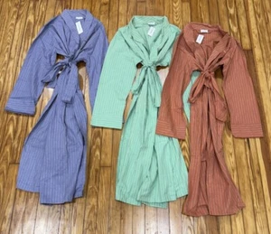 Lot Of 3 NEW Vintage Calvin Klein Plaid Cotton Robe - Plaid - L/XL - Picture 1 of 4