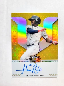 2017 Leaf Valiant Draft Blue Lewis Brinson #BA-LB1 Rookie Auto RC 05/10 - Picture 1 of 2