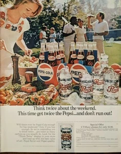 1971 vintage Pepsi cola Print Ad, Weekend Party With Friends, Six Pack - Picture 1 of 1