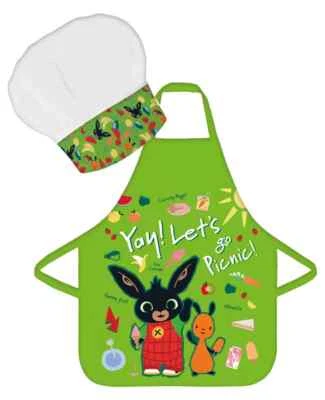 BING Set da cucina Grembiule e Cappello da cuoco bambini Bing go Picnic 3-8 anni - Immagine 1 di 2