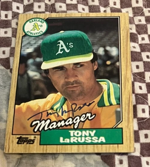 Tarjeta de béisbol Topps 1987 autografiada por Tony Larussa con certificado de autenticidad Foto 1 de 1