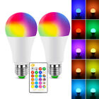 2x 10W E27 LED RGBW Glhbirne Licht Lampe Dimmbar Farbwechsel mit Fernbedie H8S6