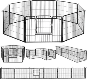 Pukami Hundezaun für den Hof, 8 Platten 24” Höhe x 27,5” Breite, Welpenlaufstall für - Bild 1 von 7