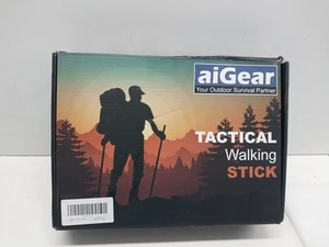aiGear Tactical Stick Hiking Walking Staff - Trekking Poles Gray  - Picture 1 of 4