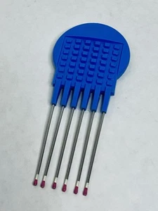 Mebco Little Tease blau Haarkamm Metall Pick mit doppelt eingetauchten Spitzen Vintage - Bild 1 von 11