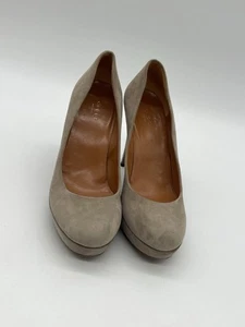 Gucci Betty 269703 Women’s Sz 39 US 9 Grey Suede High Heel Italian Dress Shoes. - Picture 1 of 14