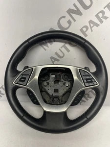 2014-19 C7 Corvette Automatic Leather D-Shaped Steering Wheel Gray Stitching OEM - Picture 1 of 8