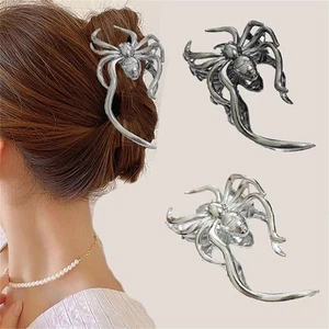 2 Pcs Spider Hair Claw Clips Metal Strong Hold Halloween Women Accessories - Picture 1 of 6