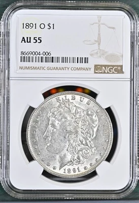 1891 O Morgan Silver Dollar $1 NGC AU55 8669004-006 - Image 1 of 2