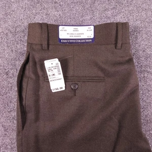 Pantaloni eleganti uomo Jos A Bank 36L oliva Andrew lana cashmere plissettati nuovi con etichette - Foto 1 di 8