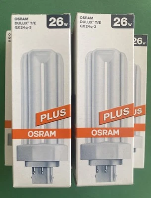 OSRAM DULUX D/E 26W/840 G24q-3 Fluorescent Globe x 5 Pack Cool White, 4 Pin - Image 1 of 4