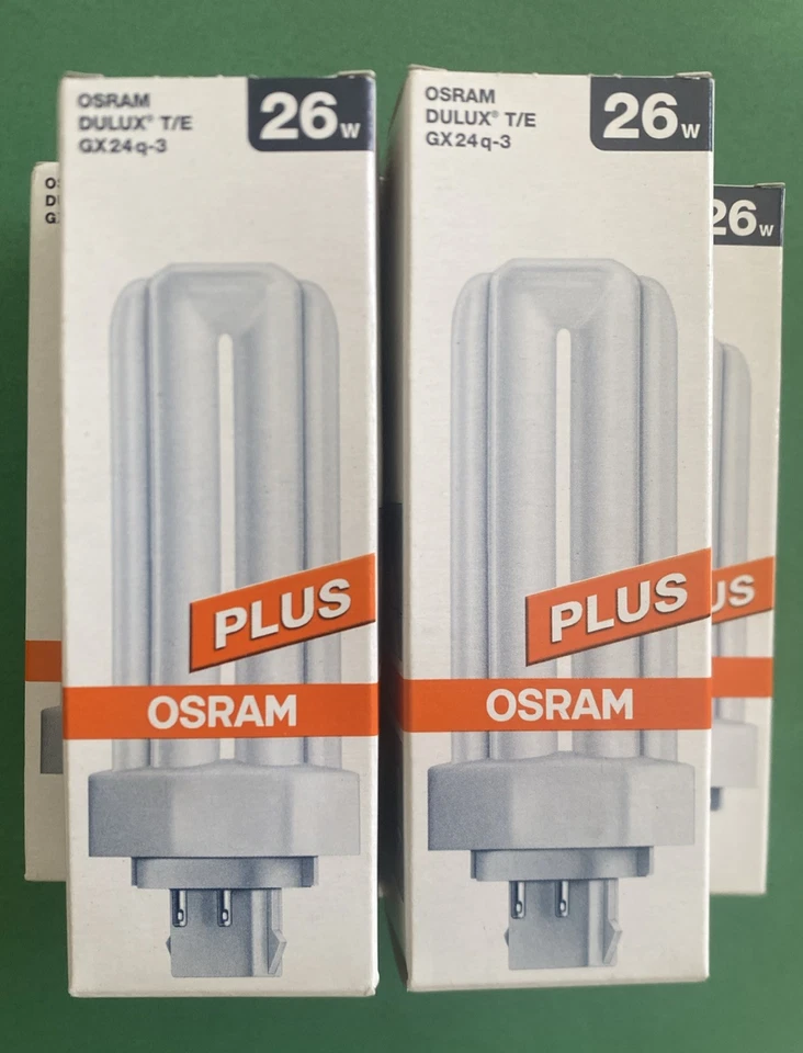OSRAM DULUX D/E 26W/840 G24q-3 Fluorescent Globe x 5 Pack Cool White, 4 Pin - Image 1 of 4